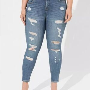 Torrid Women's Distressed Skinny Jeans - Blue